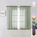 Lecloud Short Sheer Curtains 54 Inches Length 2 Panels, Light Filtering Voile by Lecloud