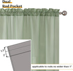 Aiyufeng 108 Inch Sage Green Sheer Window Curtains - Image 3