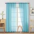 Sheer Curtains 84 Inches Long 2 Panels, Elegant Airy Transparent Light by Home