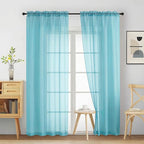 Sheer Curtains 84 Inches Long 2 Panels, Elegant Airy Transparent Light by Home