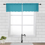 OVZME 2 Panels Turquoise Semi Sheer Valance by OVZME