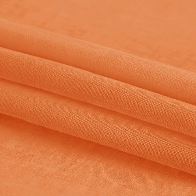 DWCN Sheer Curtains 45 inches Long 2 Panels Set, Rod Pocket Orange Voile Sheer - Image 6