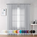 Chyhomenyc Light Grey Sheer Curtains 72 Inch Length 2 Panels, Light Filtering by Chyhomenyc