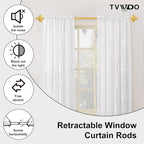 TVWOO Gold Wrap Around Curtain Rods:5/8" Small Blackout Adjustable Window - Image 2