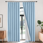 Joydeco Pinch Pleated Linen Curtains Darkening Drapes by JOYDECO