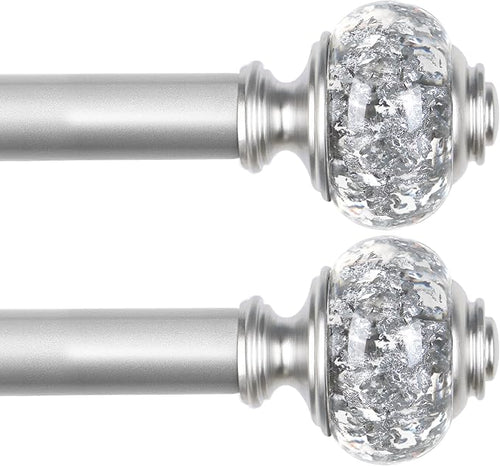 2 Pack Silver Curtain Rods for Windows 48 to 84 Inch, USFOOK 7/8 inch by USFOOK