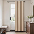 MIULEE Blackout Door Curtain Set of 2, 34 x 80 Inch Beige Thermal Insulated - Image 3