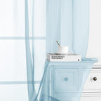 Chyhomenyc Sheer Sky Blue Tier Curtains 24 Inch Length, Small Window Curtains - Image 7