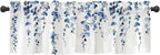 Watercolor Blue Leaves Window Valance by debraleye
