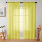Sheer Curtains 84 Inches Long 2 Panels Set by WelvetBLK