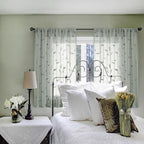 HOMEIDEAS Sage Green Sheer Curtains 52 x 54 Inch Length 2 Panels Embroidered - Image 5