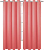 LEMOMO Blackout Curtains 66 x 84 inch/Coral Curtains Set of 2 Panels/Thermal - Image 2