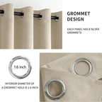 MIULEE Elegant Velvet Curtains Beige Grommet Curtains Thermal Insulated - Image 2
