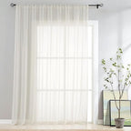 FMFUNCTEX Linen Sheer Sliding Door Curtains by Fmfunctex