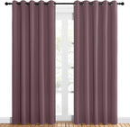 NICETOWN Room Darkening Draperies Window Curtain Panels, Dry Rose, 2 Panels - Image 2