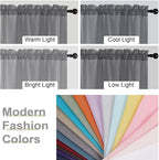 Cafe Curtains 36 Inch Length Tier 2 Pieces, Modern Soft Airy Sheer Kitchen - Image 5