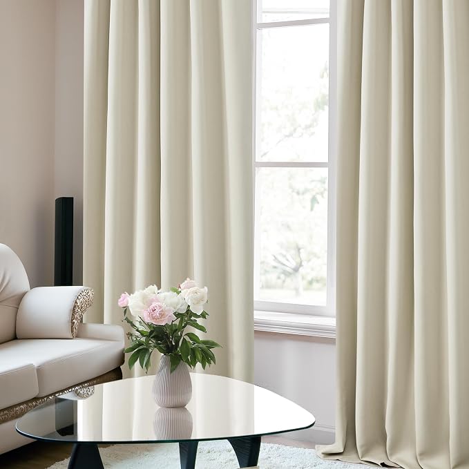 Deconovo Blackout Curtains, Thermal Insulated, W52 x L54 2 Panels, Back Tab - Image 5