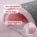 8x10 Ft Extra Large Pink Rugs for Living Room Girls, Shag Fluffy Area Rug for - Image 5