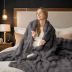 Cozy Bliss Faux Fur Bubble Throw - Image 8