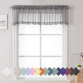 Lecloud Charcoal Grey Sheer Curtains 14 Inch Length 2 Panels Set, Light by Lecloud