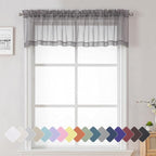 Lecloud Charcoal Grey Sheer Curtains 14 Inch Length 2 Panels Set, Light by Lecloud
