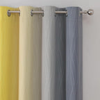Estelar Textiler Grey and Yellow Ombre Short Blackout Curtains 36 Inch Long - Image 4