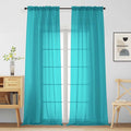 Turquoise Sheer Curtains for Window 96 Inches Long 2 Panels, Soft Airy Light by Home