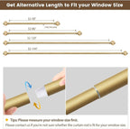 7/8 inch Curtain Rods for Windows 66 to 120 Inch, USFOOK Telescoping Splicing - Image 7