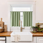 RYB HOME 100% Blackout Bathroom Curtains Over Sink 24 inches Long, Heat & UV by RYBHOME