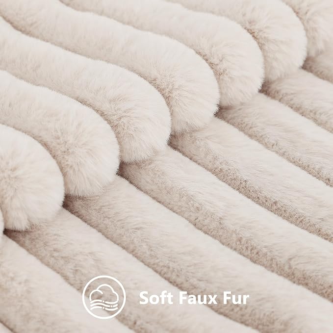 decorUhome Summer Cozy Faux Fur Throw Pillow Covers 12x20 Set of 2 Decorative - Image 2