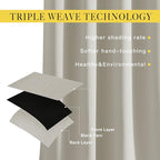 NICETOWN Natural Blackout Curtains 63 inch Long - Image 3