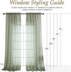 OVZME Sage Green Bedroom Curtains 2 Panel Sets 90 Inch Length, 59 Inch Extra - Image 2