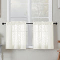 Simplebrand Sheer Ivory Kitchen Curtains 24 Inch Length Tier Curtains 2 Panels by Simplebrand