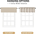 OVZME Valance for Windows, Light Filtering Faux Linen Textured Small Short - Image 3