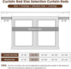 1” Diameter Curtain Rods Itself is 30 to 60 inch 2 Pack Fit 30-54 inch Window - Image 2