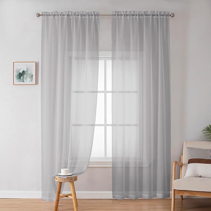 OWENIE Sheer Curtains 96 inches Long - Image 2
