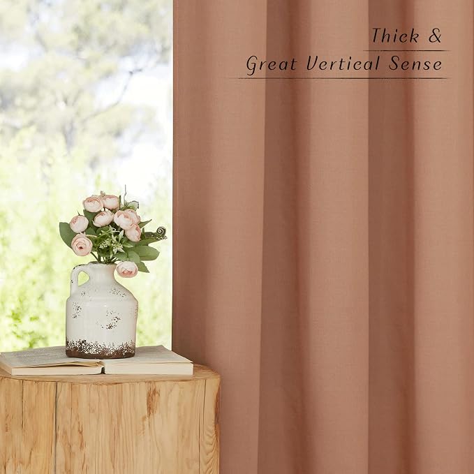NICETOWN Terracotta Linen Curtains - Image 5