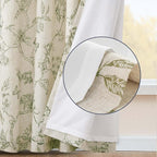 jinchan Floral Curtains Lined Linen Blend Curtain - Image 3