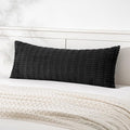 MIULEE Pack of 1 Black Long Body Lumbar Decorative Throw Pillow Cover 14x36 Inch by MIULEE