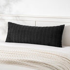 MIULEE Pack of 1 Black Long Body Lumbar Decorative Throw Pillow Cover 14x36 Inch by MIULEE
