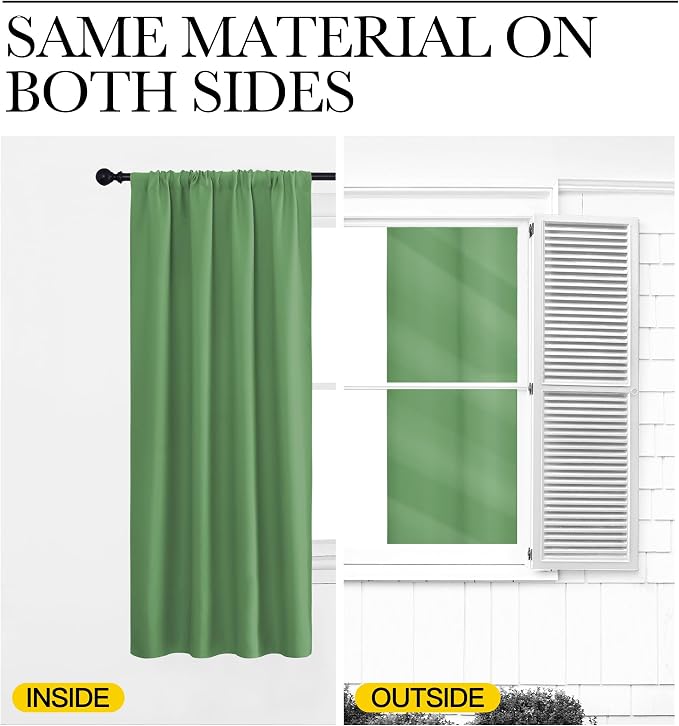 NICETOWN Blackout Curtains for Living Curtains, Froest Green, 2 Panels - Image 5