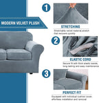 H.VERSAILTEX Modern Velvet Plush 4 Piece High Stretch Sofa Slipcover Sofa Cover - Image 3