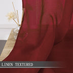 Tollpiz Short Sheer Curtain Linen Textured Bedroom Curtains Sheer Light - Image 2
