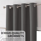 Joydeco Dark Grey Blackout Curtains 63 Inch Length - Image 4