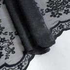 YJ YANJUN Vintage Lace Curtains 30 Inch Length 2 Panels Floral Halloween Goth - Image 3