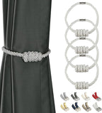 BEL AVENIR Magnetic Curtain Tiebacks, Decorative Drapery Holdbacks Modern Woven by BELAVENIR