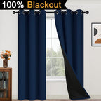 Yakamok 84 Inch Length 100% Blackout Window Curtain Panels, Full Light Blocking - Image 2