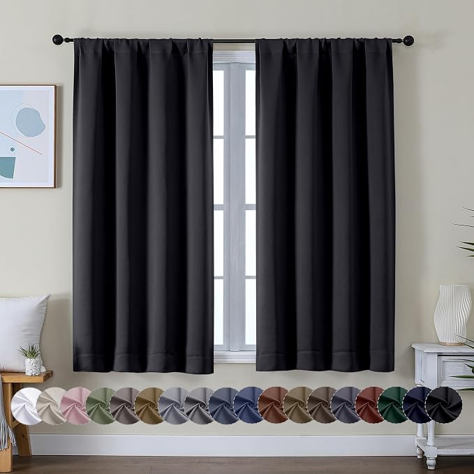 Simplebrand Ava Halloween Black Short Blackout Curtains by Simplebrand