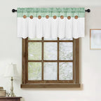 FRAMICS Farmhouse Valance Curtains, Boho Cotton Linen Kitchen Valance, Sage - Image 3