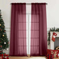 Sheer Curtains for Window 96 Inches Long 2 Panels Set, Soft Airy Light by Home